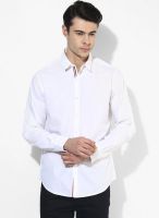 Wills Lifestyle White Slim Fit Casual Shirt