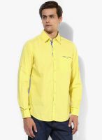 Wills Lifestyle Yellow Slim Fit Casual Shirt