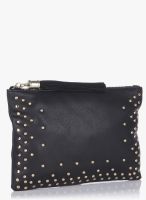 Accessorize Ff Studded Tassle Zip Black Clutch