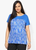 Alto Moda By Pantaloons Blue Printed Top