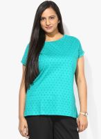 Alto Moda By Pantaloons Green Printed Top