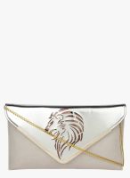 Alvaro Castagnino Beige Polyurethane (Pu) Clutch