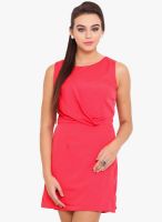 Anaphora Pink Colored Solid Shift Dress