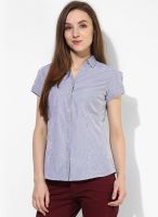 Annabelle By Pantaloons Blue Striped Shirt