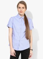 Arrow Woman Blue Solid Shirt