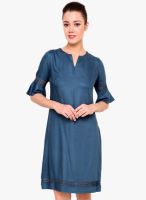 At By Taruna Blue Colored Solid Shift Dress