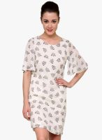 At By Taruna Off White Colored Printed Shift Dress