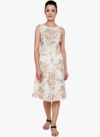 At By Taruna Off White Colored Printed Shift Dress