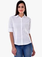 Colors Couture Off White Embroidered Shirt