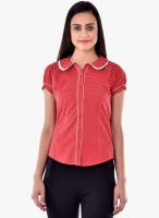Colors Couture Red Printed Shirt