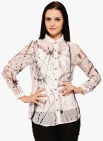 Cool Pink Off White Printed Shirt