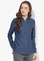 Dorothy Perkins Blue Solid Shirt