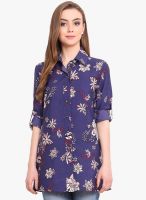 Femenino Blue Printed Shirt