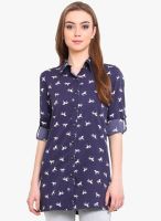 Femenino Blue Printed Shirt