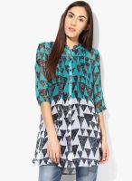 Florrie Fusion Green Printed Shirt