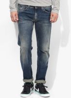 Gas Blue Low Rise Regular Fit Jeans