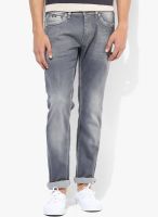 Gas Grey Low Rise Slim Fit Jeans