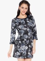 Globus Black Colored Printed Shift Dress