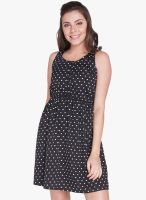 Globus Black Colored Printed Shift Dress