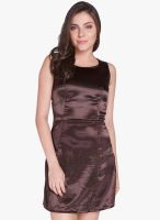 Globus Brown Colored Solid Shift Dress