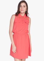 Globus Pink Colored Solid Shift Dress