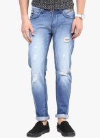 Go Fab Blue Mid Rise Slim Fit Jeans