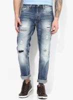 Jack & Jones Blue Mid Rise Skinny Fit Jeans (Rick)