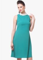 Kaaryah Green Colored Solid Shift Dress