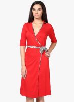 Kaaryah Red Solid Shift Dress