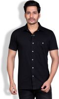 LUCfashion Men's Solid Casual Black Shirt