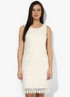 Latin Quarters Off White Colored Printed Shift Dress
