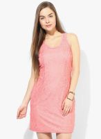 Latin Quarters Pink Embroidered Colored Shift Dress