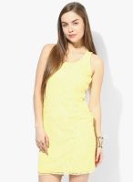 Latin Quarters Yellow Embroidered Colored Shift Dress