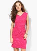 MEEE Pink Colored Embroidered Shift Dress