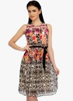 Mineral Black Colored Printed Shift Dress