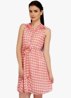Mineral Pink Colored Printed Shift Dress