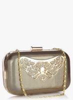 Molcha Golden/Multi Sequn Embroidered Box Clutch