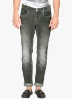 Mufti Olive Mid Rise Slim Fit Jeans