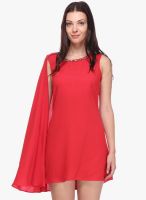 NINETEEN Red Solid Shift Dress