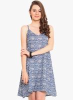 NVL Blue Colored Printed Shift Dress