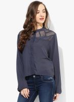 Only Blue Embroidered Shirt