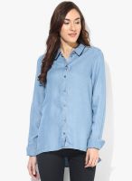 Only Blue Solid Shirt