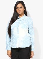 Only Light Blue Printed Shirt