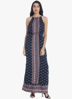 Only Navy Blue Colored Printed Maxi Dress