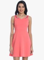 Only Pink Colored Embellished Shift Dress