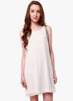 Oxolloxo Off White Colored Solid Shift Dress