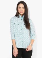 Park Avenue Green Printed Shirt