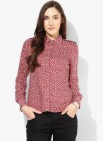 Park Avenue Maroon Printed Shirt