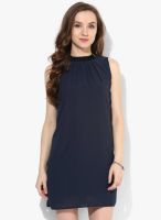 Pepe Jeans Navy Blue Colored Solid Shift Dress