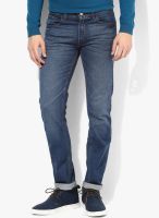 Peter England Blue Mid Rise Slim Fit Jeans